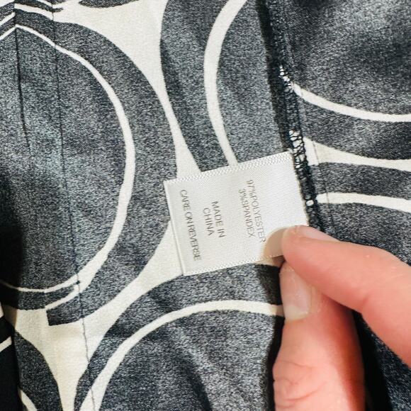 vtg y2k white/black polka dot silky coquette office siren button down blouse xs - Picture 7 of 7